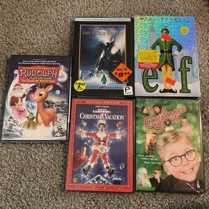 Family Christmas DVDs Lot-Christmas Story, Vacation, Rudolph, Polar Xpress & Elf